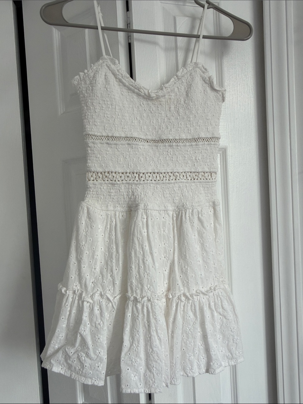White Eyelet Tiered Sundress